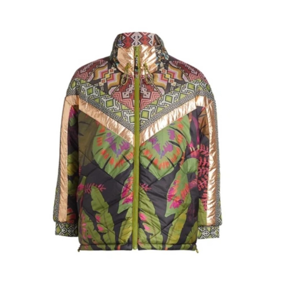 FARM RIO Tropical Rauti Reversible Metallic Puffer Jacket - Picture 3 of 8